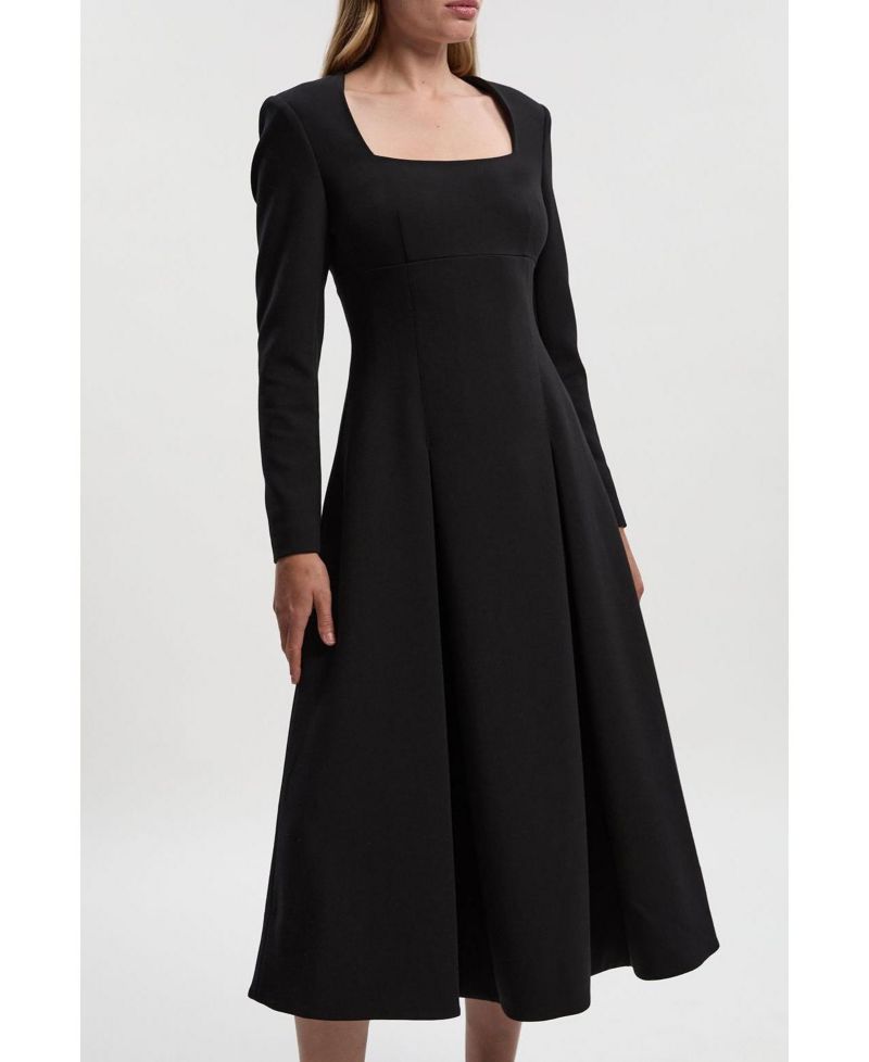 Women's Stretch Sweetheart Neck Midi Dress