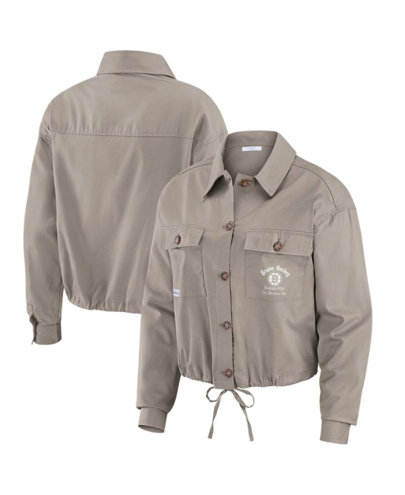 Women's Gray Boston Bruins Cinched Button-Up Jacket