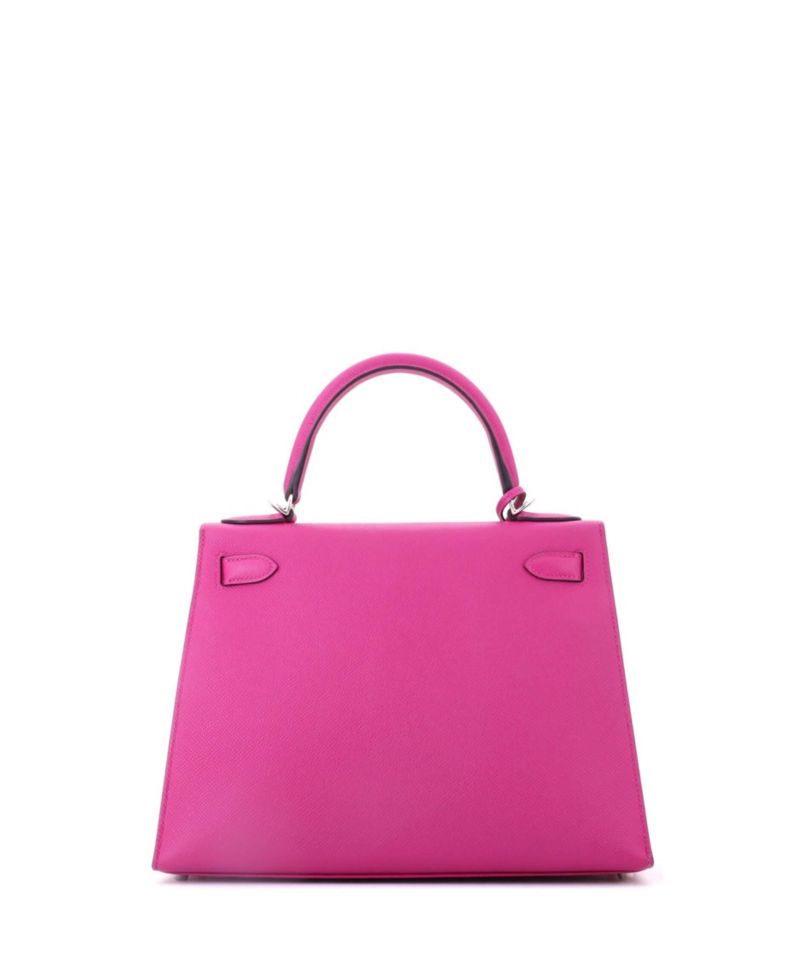 Kelly 28 Handbag Pink Epsom with Palladium Hardware