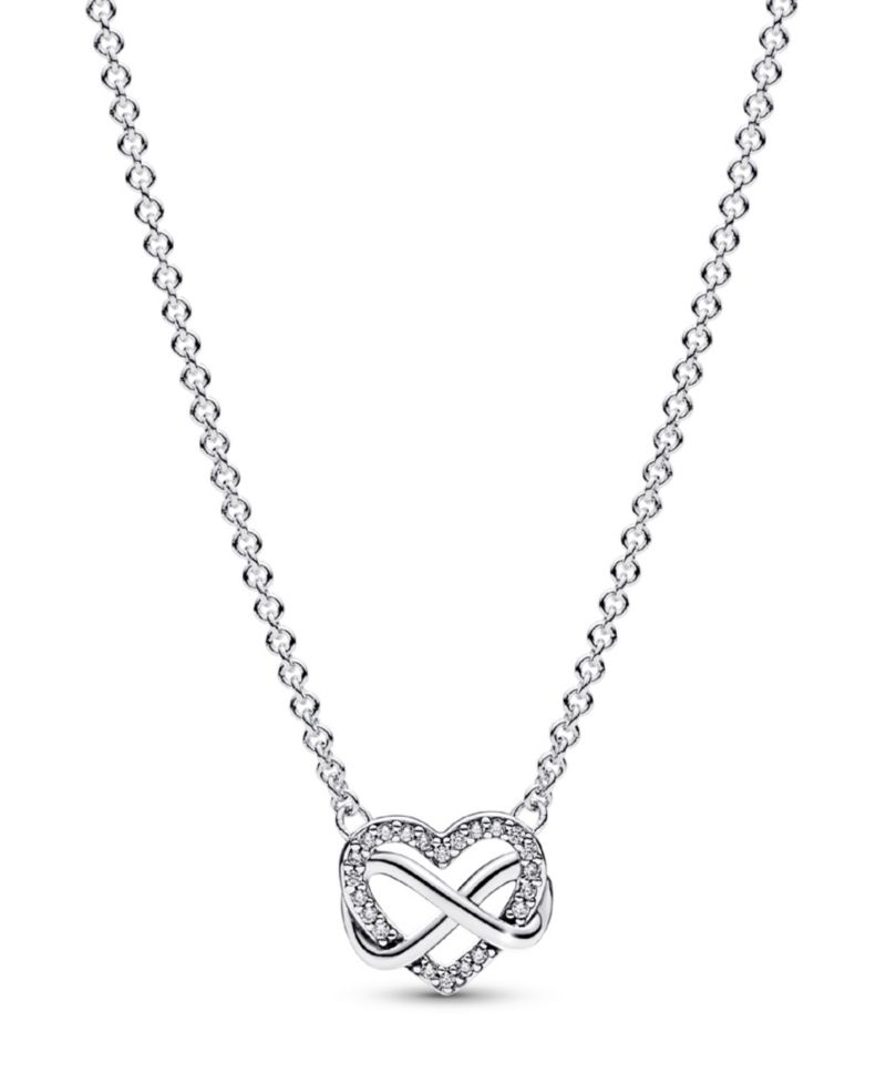 Moments Sterling Silver Sparkling Cubic Zirconia Infinity Heart Collier Necklace