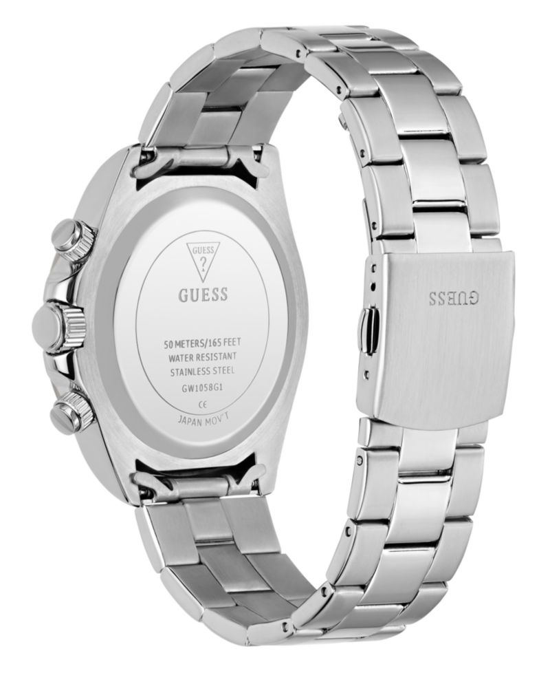 Men's Silver-Tone Chronograph Watch, 42mm