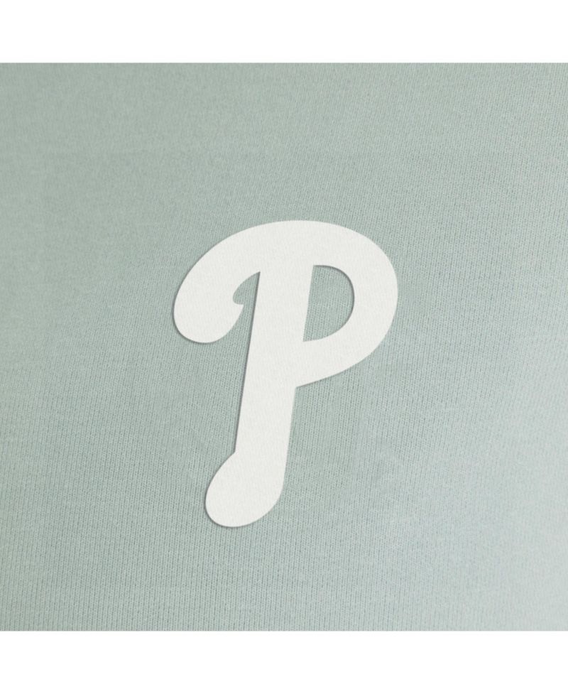 Women's Sage Green Philadelphia Phillies Oversized Clutch Tri-Blend Half-Zip Pullover Sweatshirt