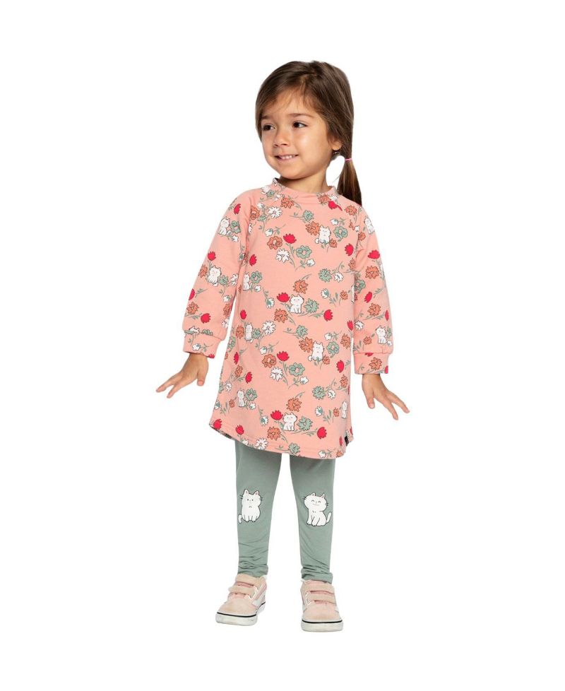 Little and Big Girl(6-8) Cotton Leggings Sage