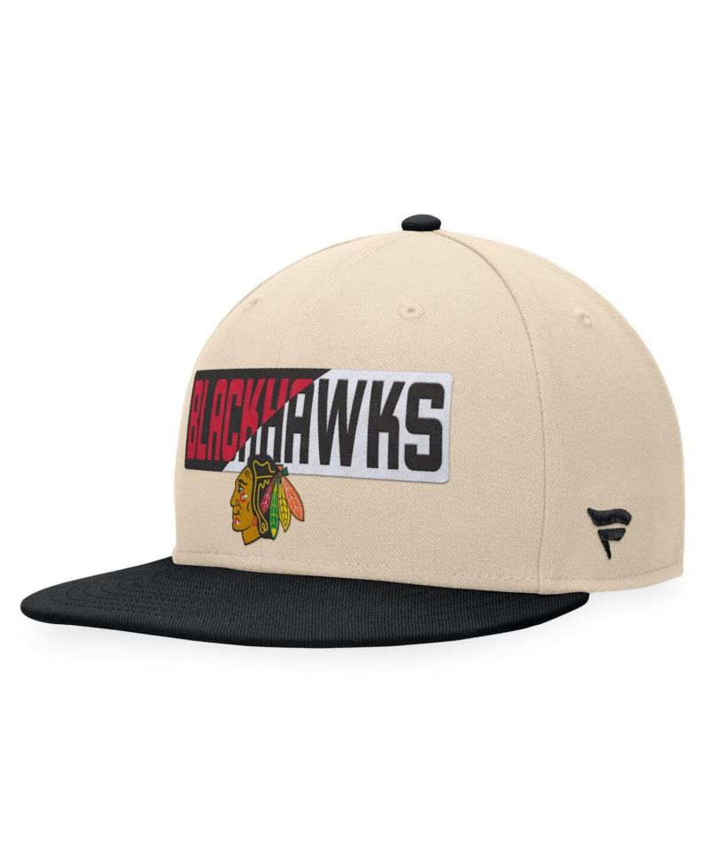 Men's Cream/Black Chicago Blackhawks Goalaso Snapback Hat