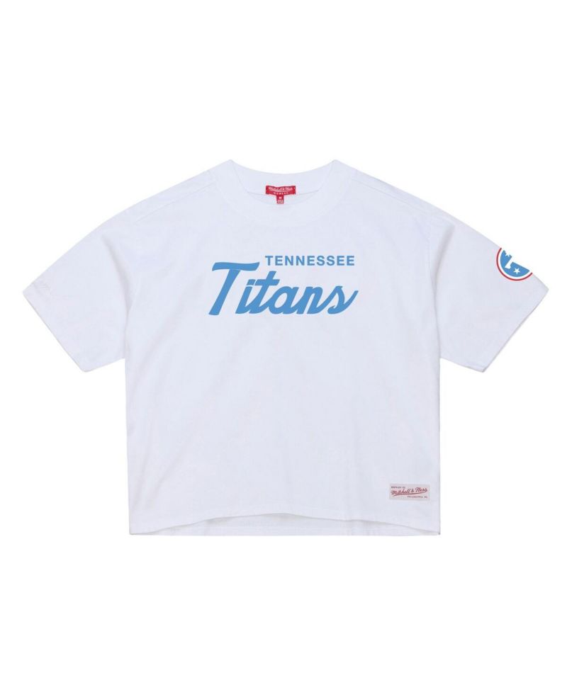 Women's White Tennessee Titans Head Coach Cropped T-Shirt