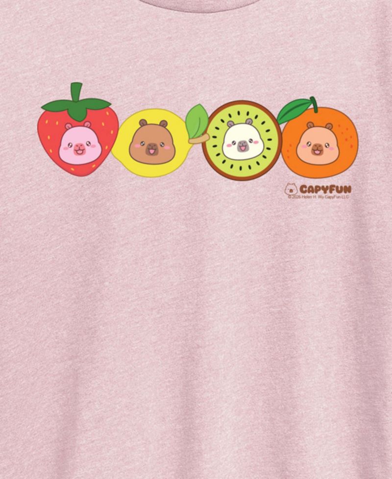 Plus Size CapyFun Fruits Graphic T-Shirt