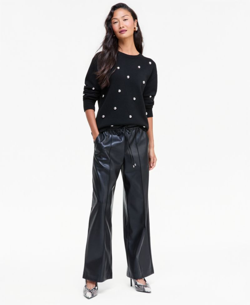 Women's Long-Sleeve Grommet Sweater