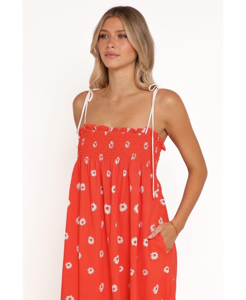 Women's Josie Floral Square-Neckline Smocked-Bodice Maxi Dress