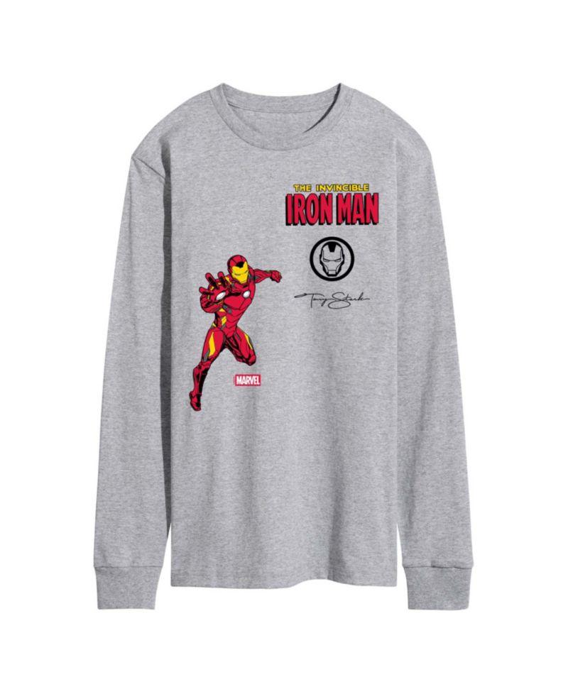 Men's Iron Man Invincible Long-Sleeve Graphic T-Shirt
