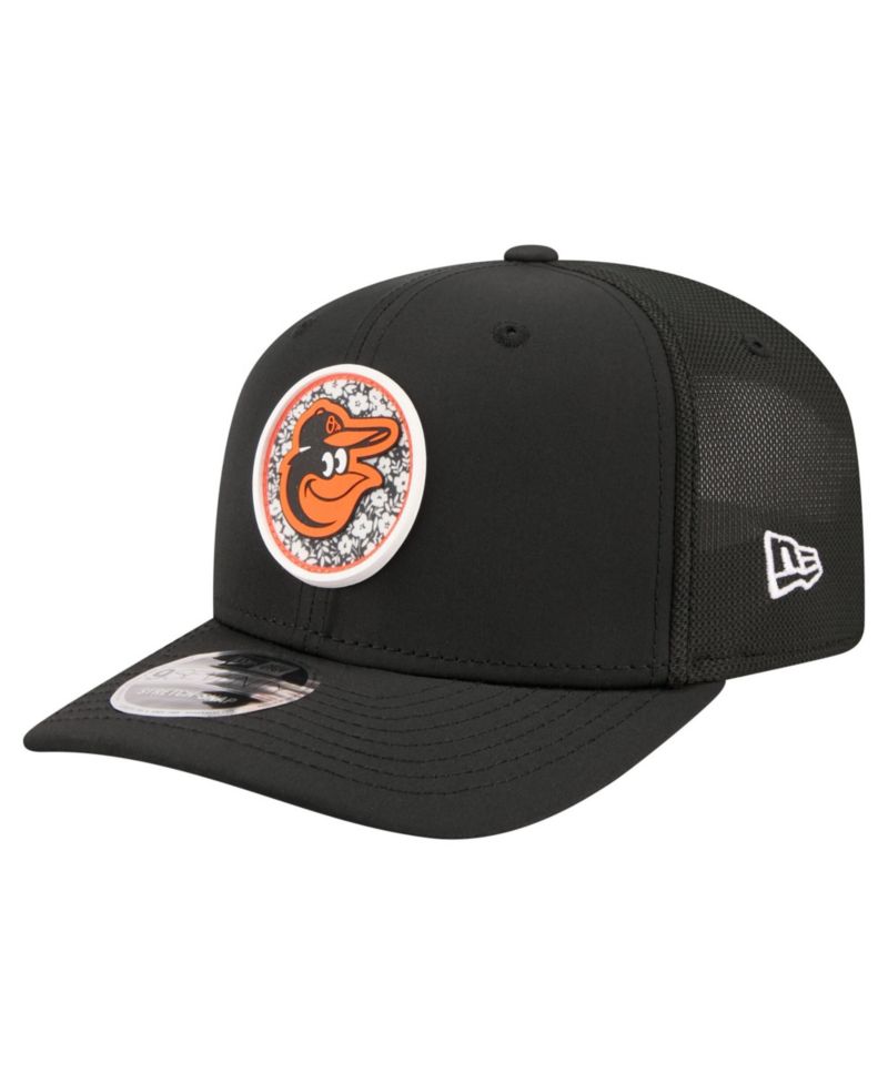 Men's Black Baltimore Orioles Floral Patch 9SEVENTY Adjustable Hat