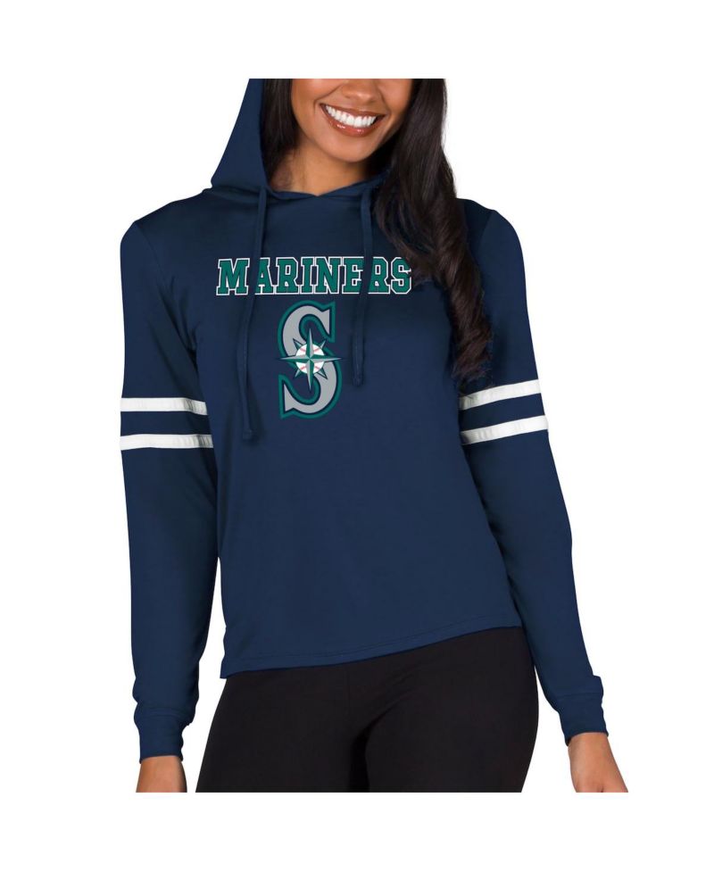 Women's Navy Seattle Mariners Marathon Lightweight Lounge Pullover Hoodie