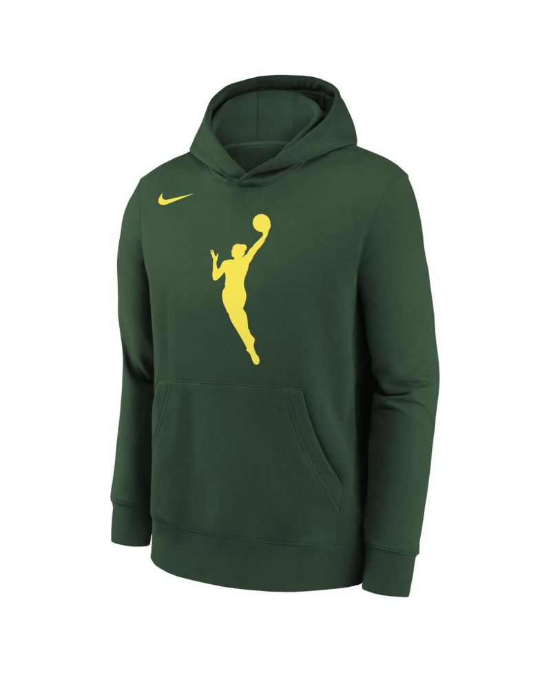 Big Boys and Girls Hunter Green WNBA Logo Essential Team Pullover Hoodie