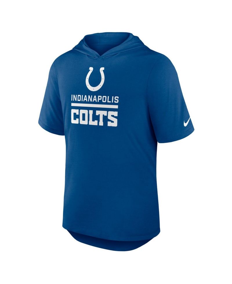 Men's Royal Indianapolis Colts Lockup Tri-Blend Hoodie T-Shirt