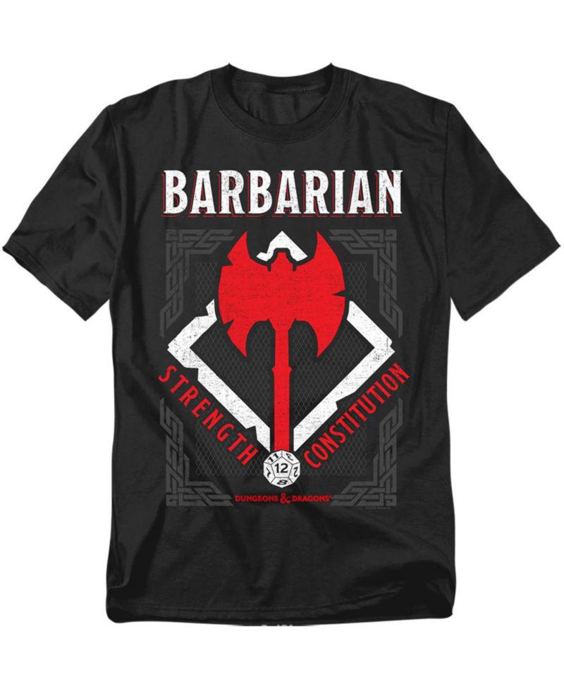 Big & Tall Dungeons Dragons Barbarian Strength Constitution T-Shirt
