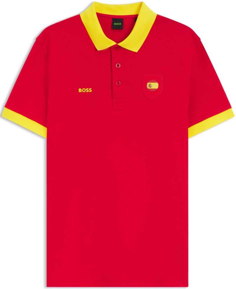Men's Paddy Spain Country Flag Trim Polo Shirt