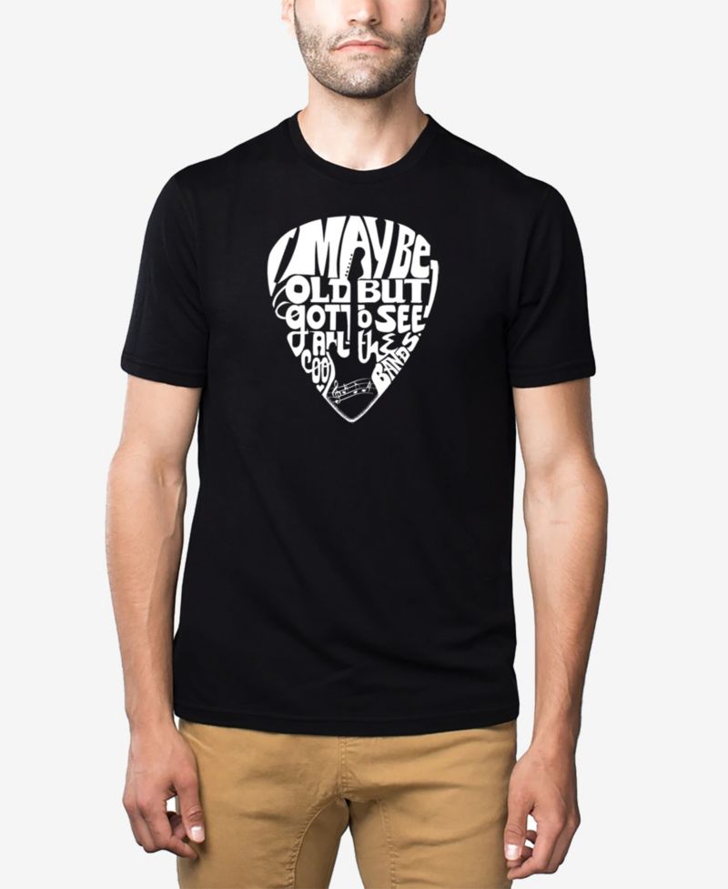 Men's Cotton/Poly Blend Word Art T-shirt - Guitar Pick