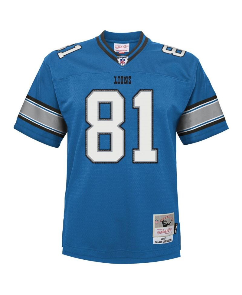 Big Boys and Girls Calvin Johnson Blue Detroit Lions Legacy Replica Jersey