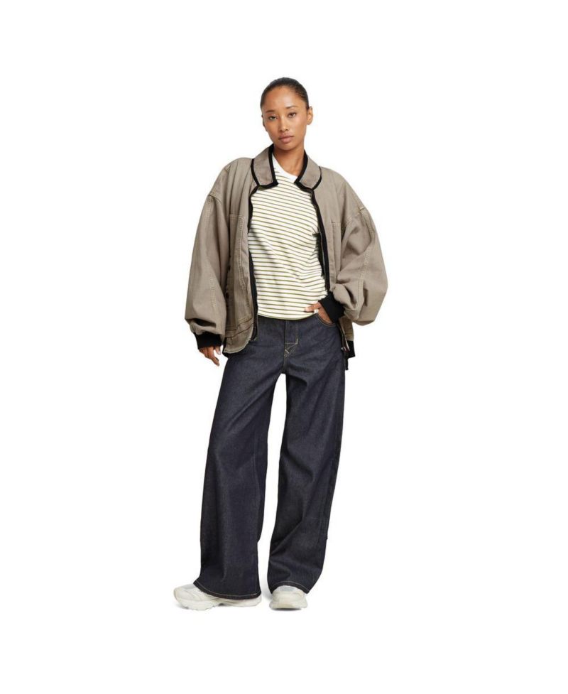 Women's Skater Long Pocket High Loose Jeans