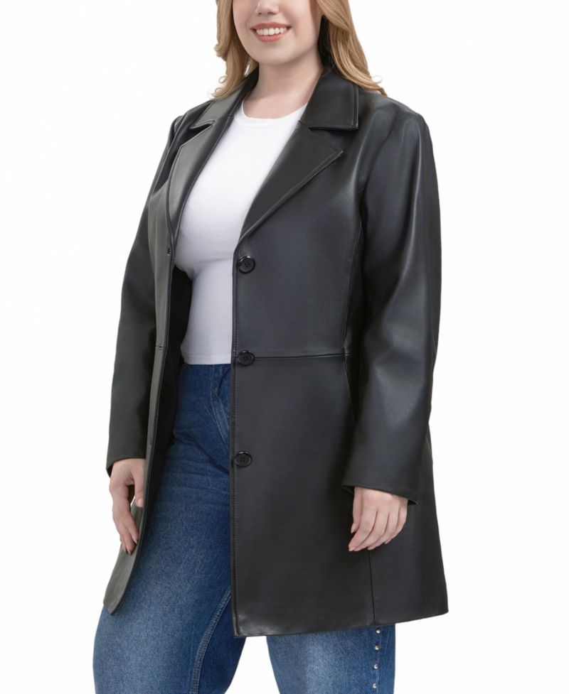 Plus Size Irina Leather Coat