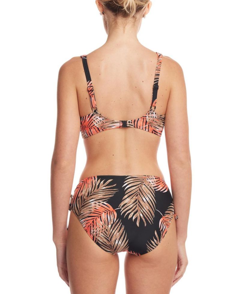 Women's Tropical Print Mid Rise Bikini Mid-Rise Swim Bottom