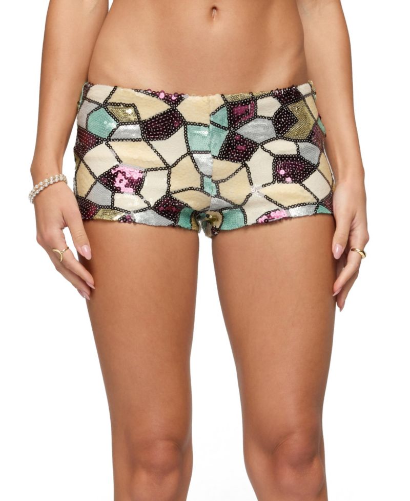 Women's Tatianna Mixed Sequin Micro Shorts