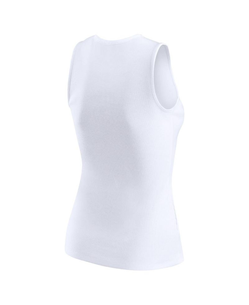 Women's White New Orleans Saints Ribbed Graphic Tank Top