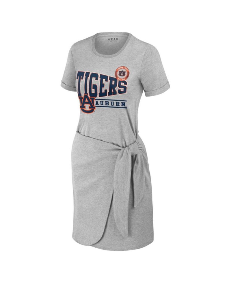 Women's Heather Gray Auburn Tigers Knotted T-Shirt Dress
