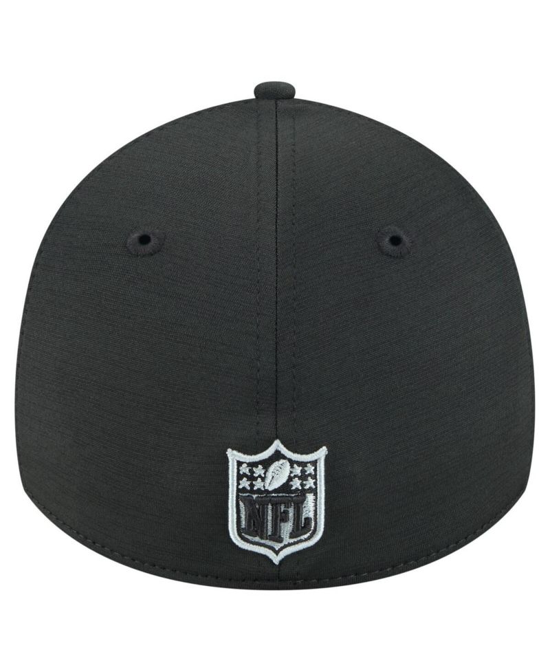 Men's Black Las Vegas Raiders Stripes 39THIRTY Flex Hat