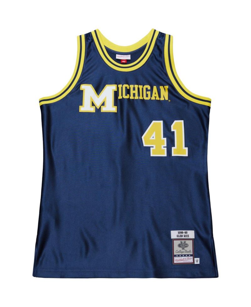 Men's Glen Rice Navy Michigan Wolverines 1988/89 Authentic Jersey