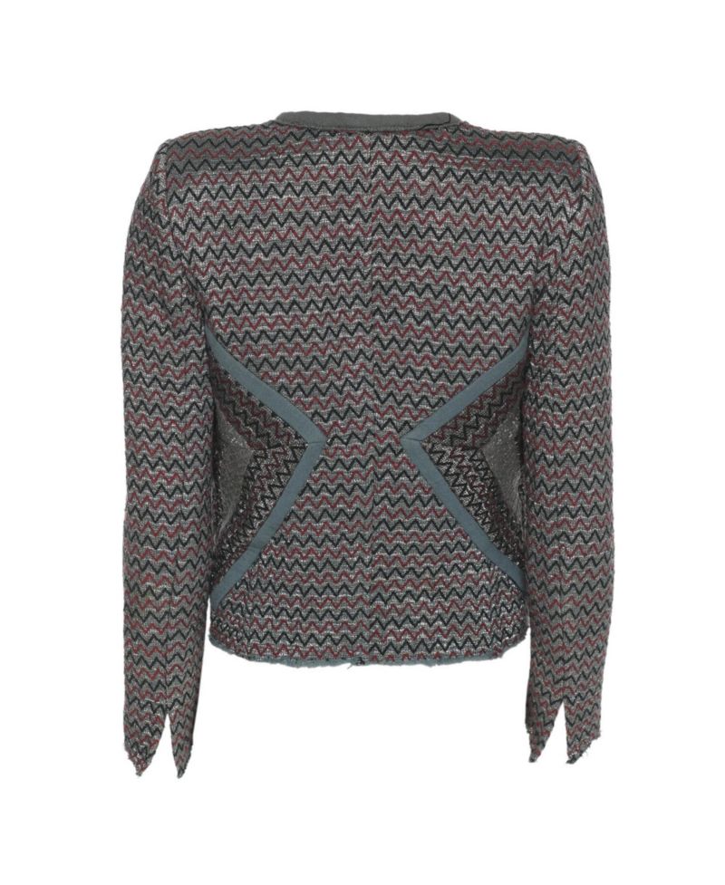Women's Patterned Lurex Knit Jacket