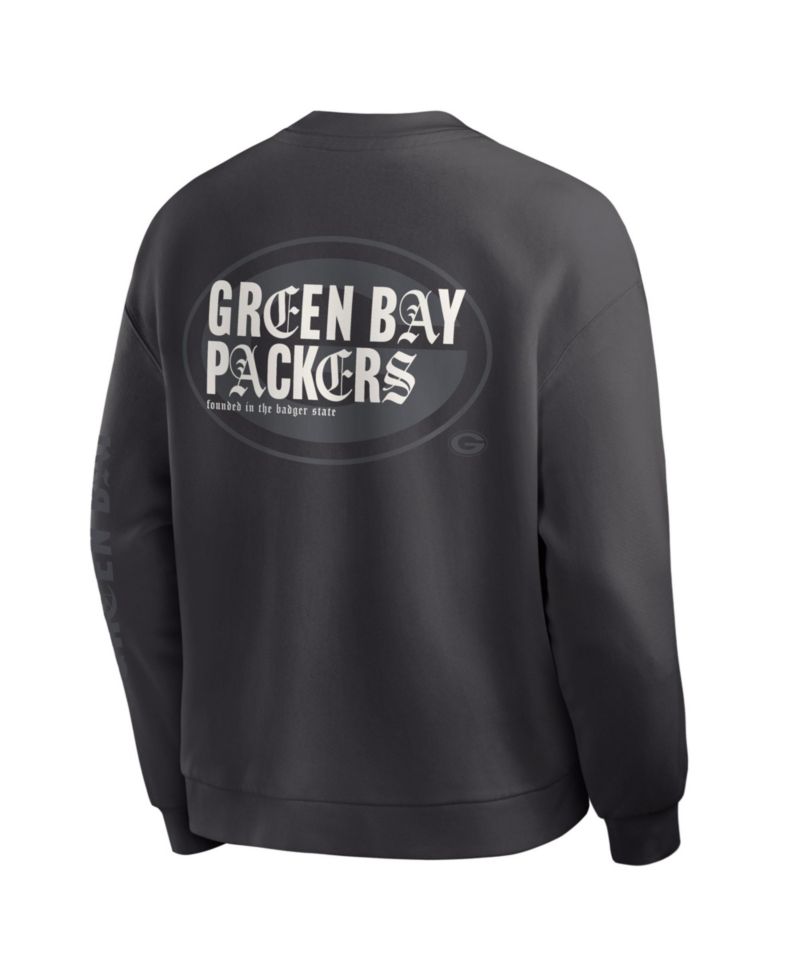 Men's Charcoal Green Bay Packers Oversized Type Play Multi Sweatshirt