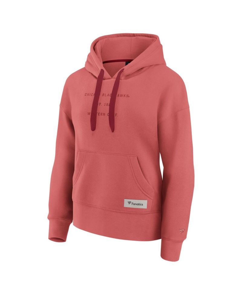 Women's Red Chicago Blackhawks Elements Future Ground Subtle Tonal Pullover Hoodie