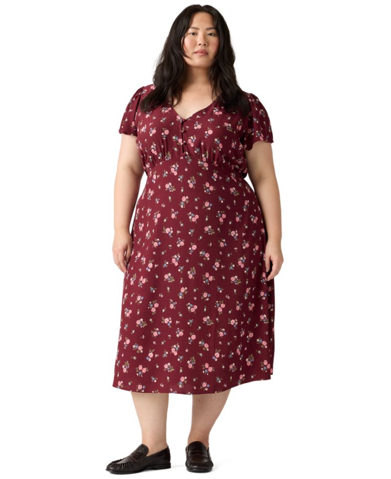 Plus Size Lilith Short-Sleeve Midi Dress