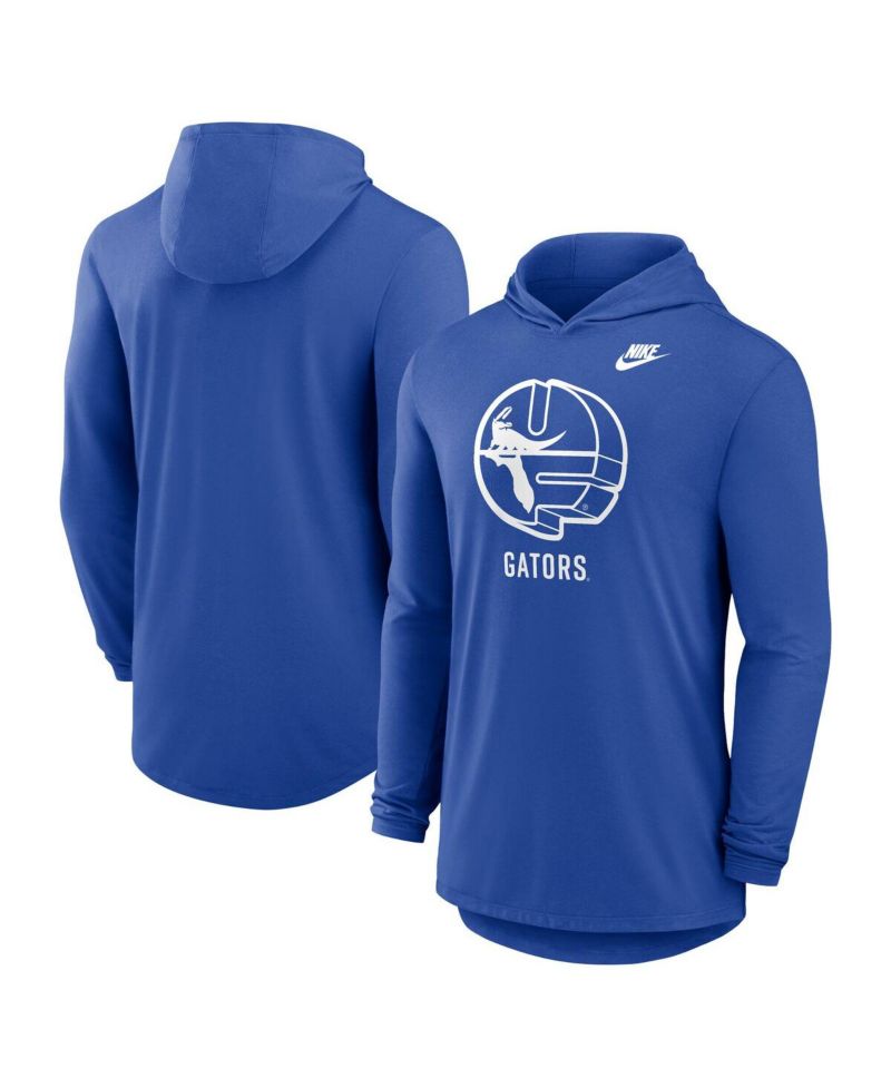 Men's Royal Florida Gators Legacy Tri-Blend Dri-FIT Long Sleeve Hoodie T-Shirt