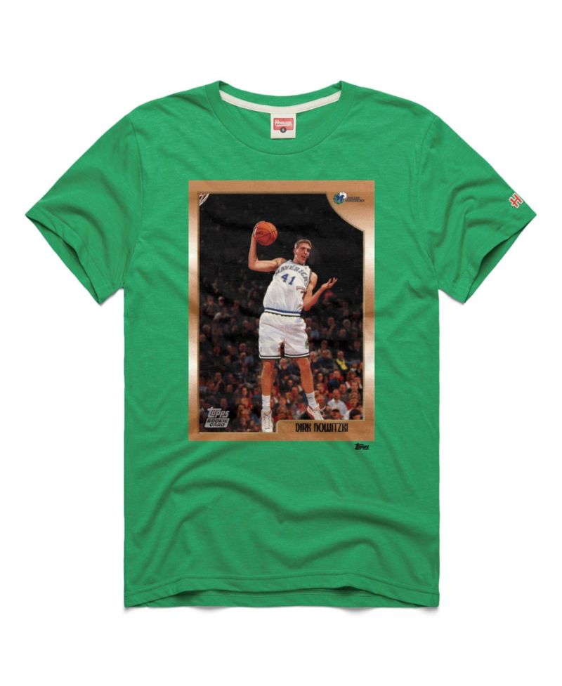Men's and Women's Dirk Nowitzki Green Dallas Mavericks Topps Trading Card Player Tri-Blend T-Shirt