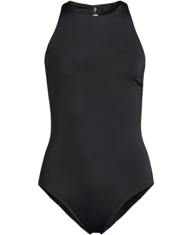 Women's DD-Cup Tugless High Neck Portrait Back One Piece Swimsuit
