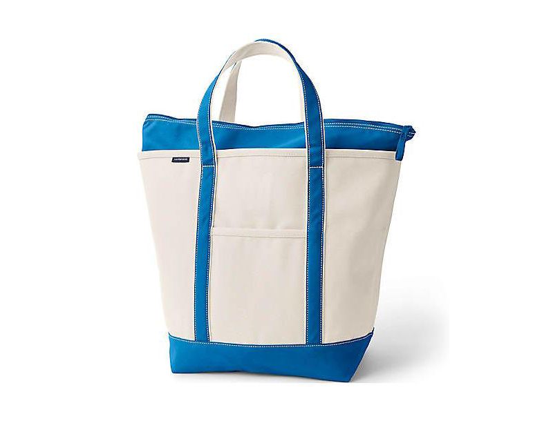 Large 5 Pocket Zip Top Canvas Tote Bag