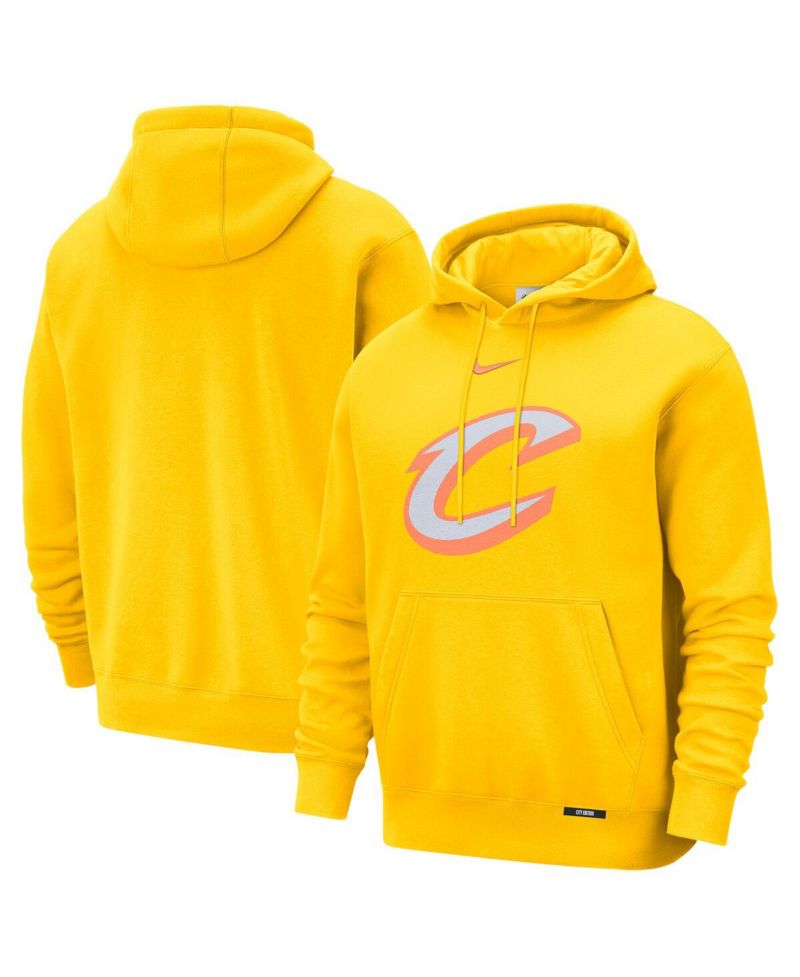 Men's Yellow Cleveland Cavaliers 2025/26 City Edition Remix Essential Logo Club Pullover Hoodie