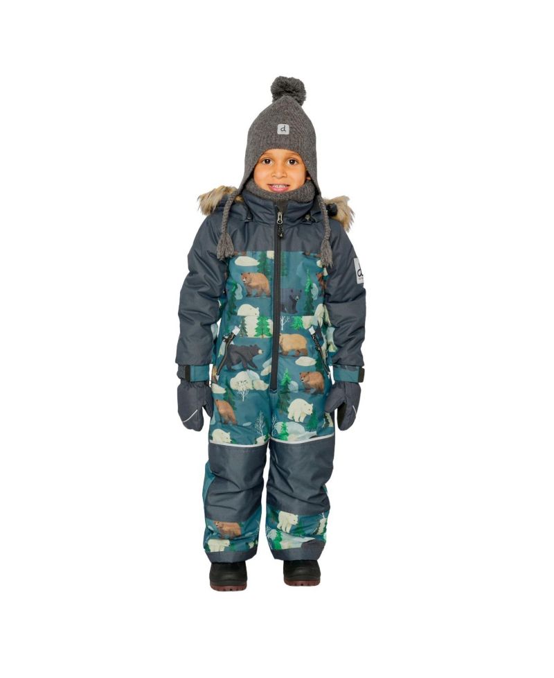 Little and Big Boy ( 6 TO 8 ) One Piece Discover Snowsuit Bear Print