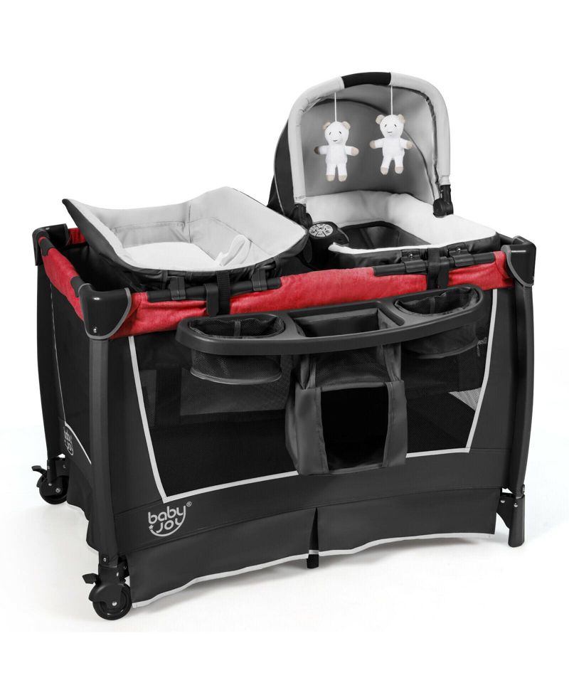 Convertible Baby Play Yard 4-in-1 Design with Music Player and Toys