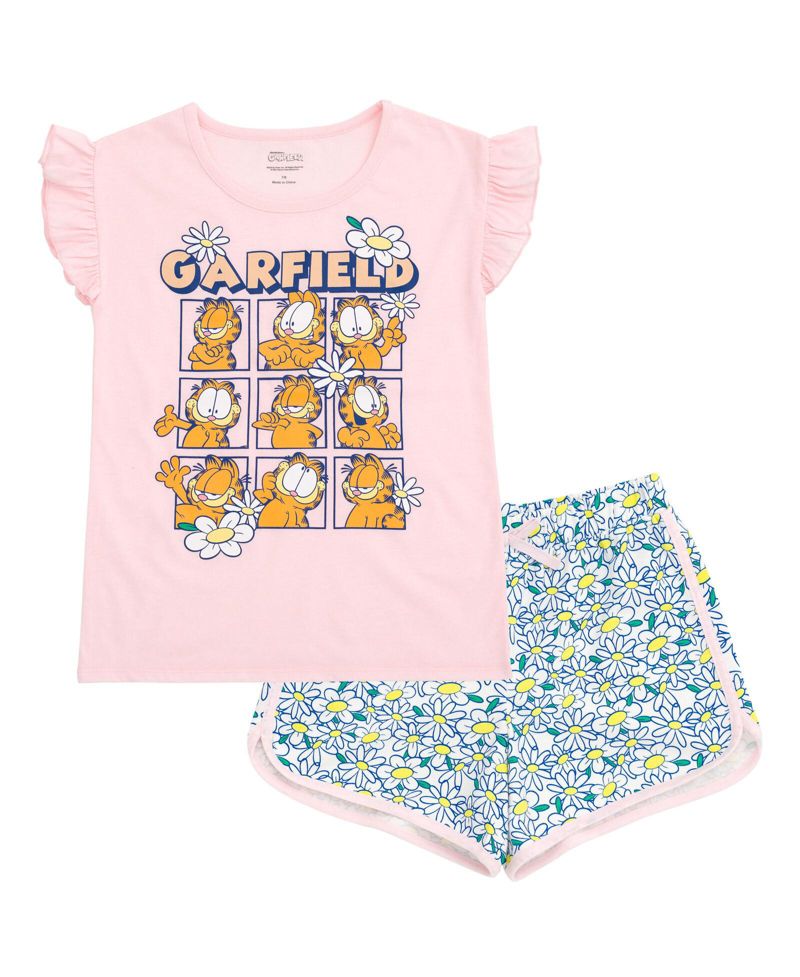 Girls T-Shirt and French Terry Dolphin Shorts Outfit Set