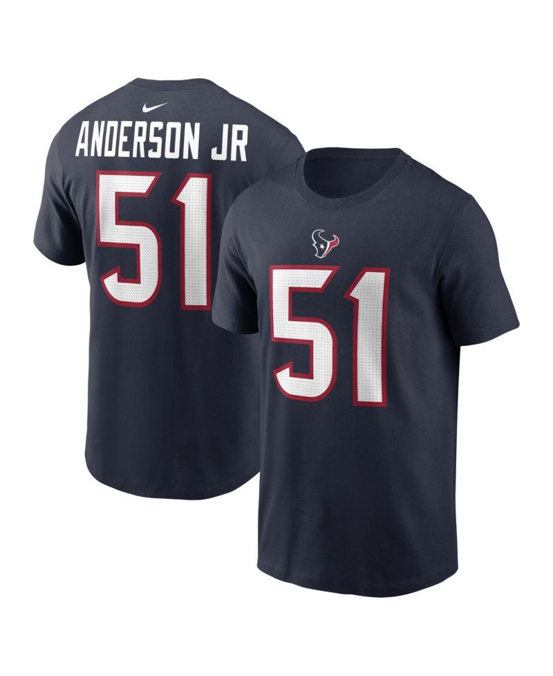 Men's Will Anderson Jr. Navy Houston Texans 2023 NFL Draft First Round Pick Player Name and Number T-shirt