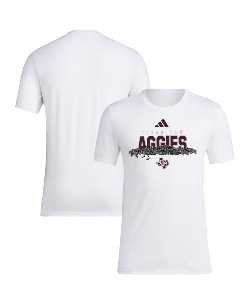 Men's White Texas A&M Aggies Baseball Sunflower Seeds T-Shirt