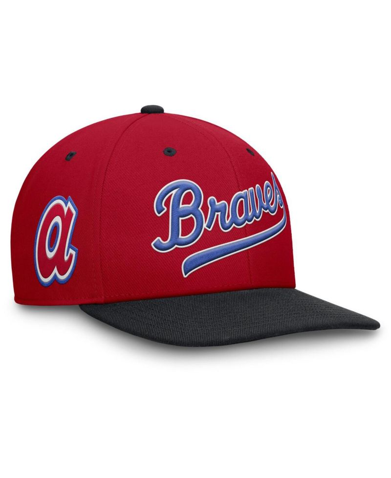 Men's Red/Navy Atlanta Braves Cooperstown Collection Pro Performance Snapback Hat