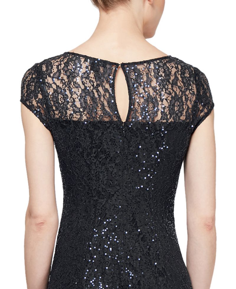 Women's Sequined Lace Midi Dresses