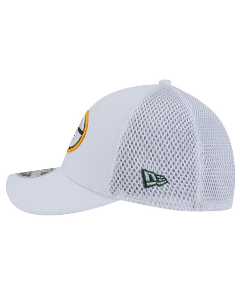 Men's White/ Green Bay Packers Dash 39THIRTY Flex Hat
