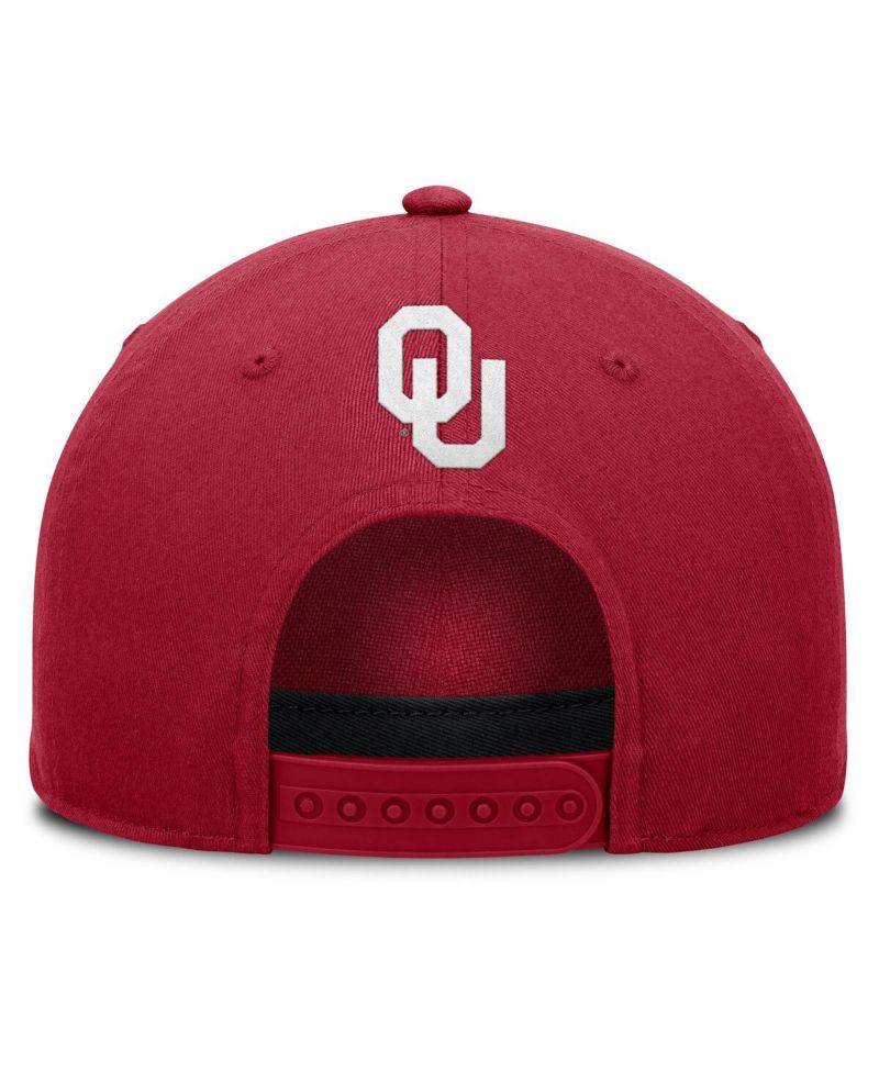 Men's Crimson Oklahoma Sooners Foul Ball Rope Adjustable Hat