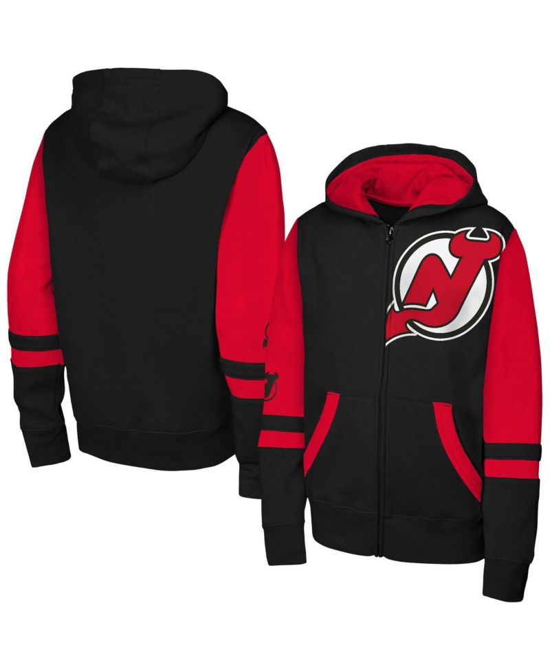 Big Boys and Girls Black New Jersey Devils Face Off Full-Zip Hoodie