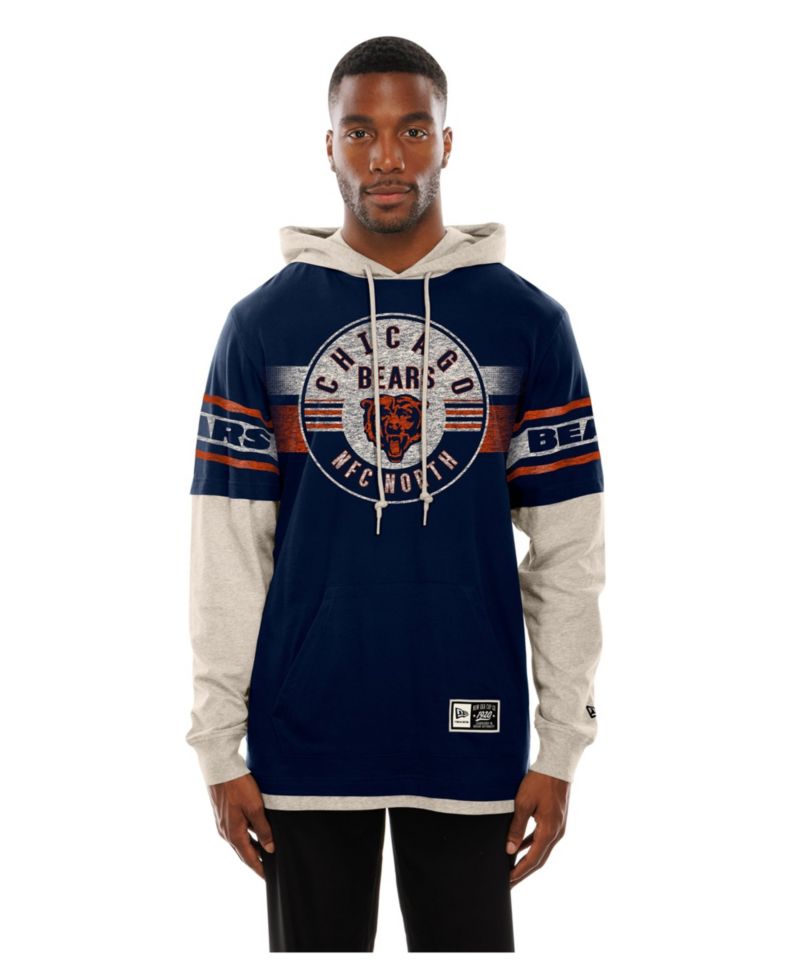 Men's Chicago Bears Twofer Layered Hooded Long-Sleeve T-Shirt