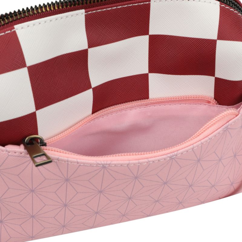 Nezuko Metal Badge Women's Pink Crossbody Handbag